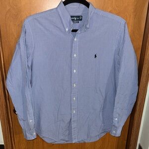 Ralph Lauren blue and white checkered classic fit LS button-down size XL